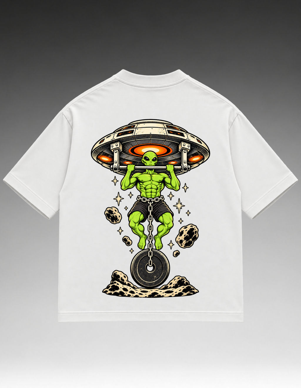 Camiseta Oversized - Alien na Barra