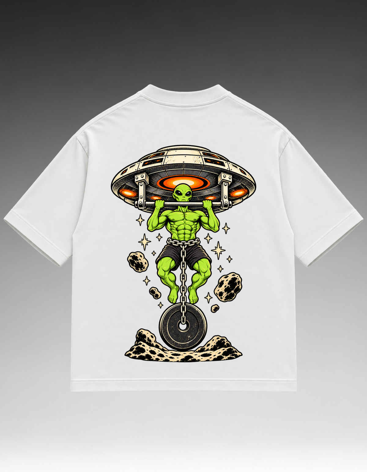Camiseta Oversized - Alien na Barra