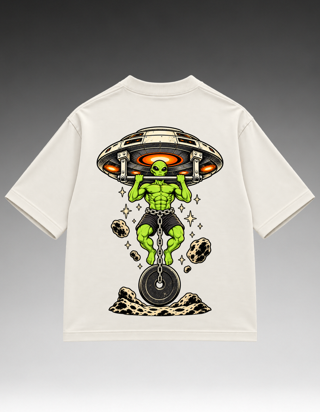 Camiseta Oversized - Alien na Barra