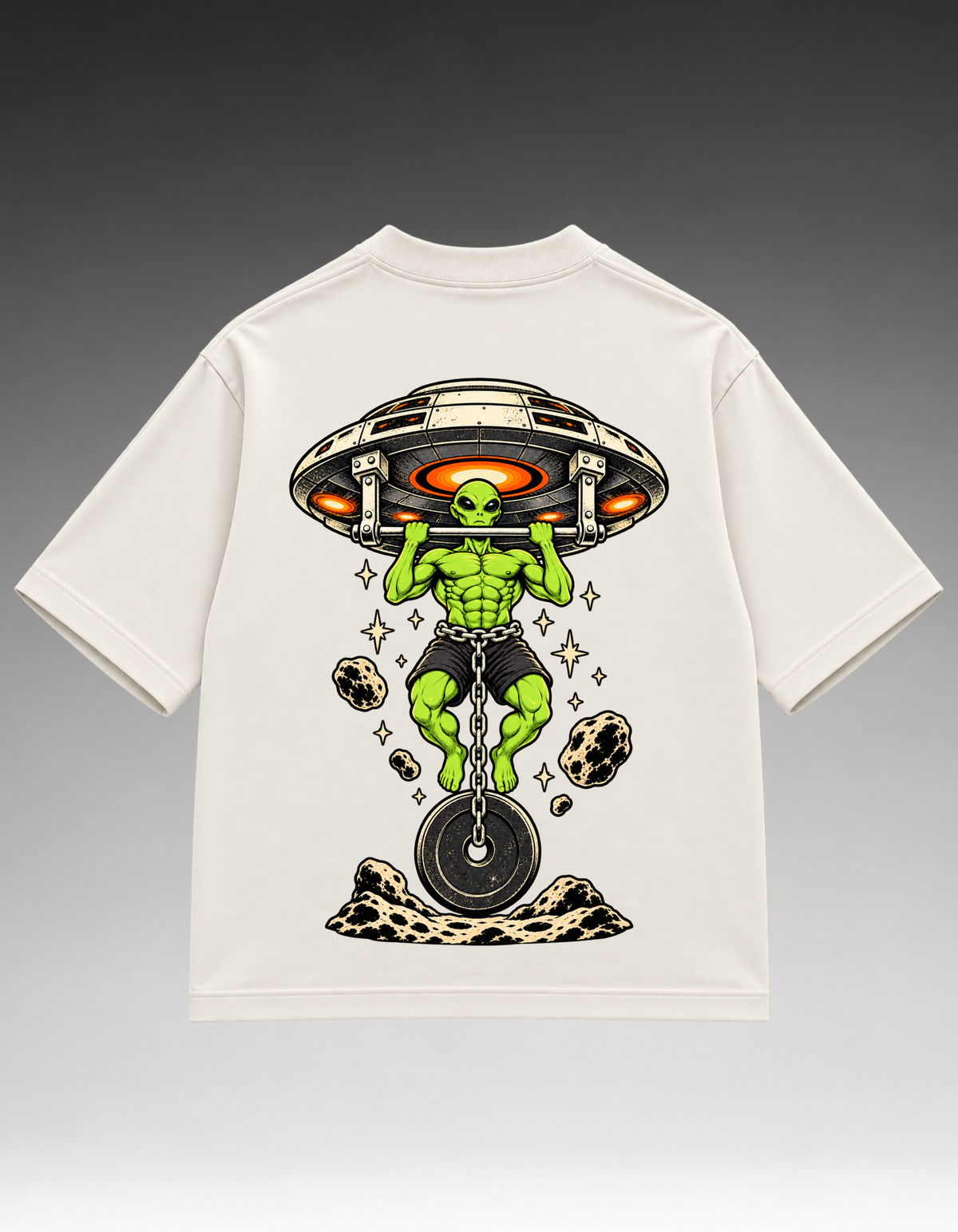 Camiseta Oversized - Alien na Barra