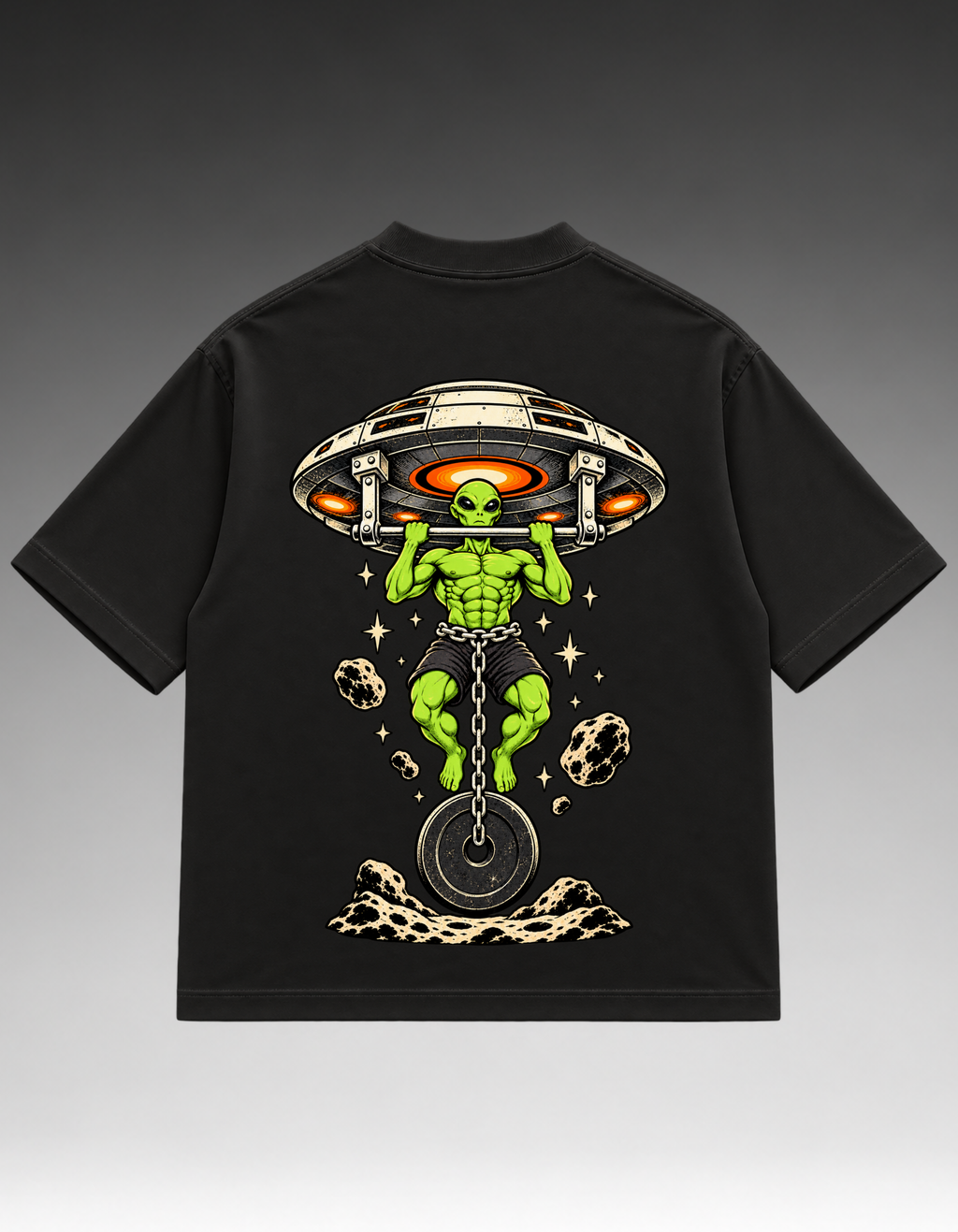 Camiseta Oversized - Alien na Barra