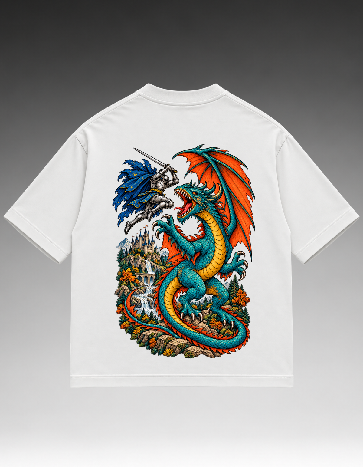 Camista Oversized - Cavaleiro/Dragão