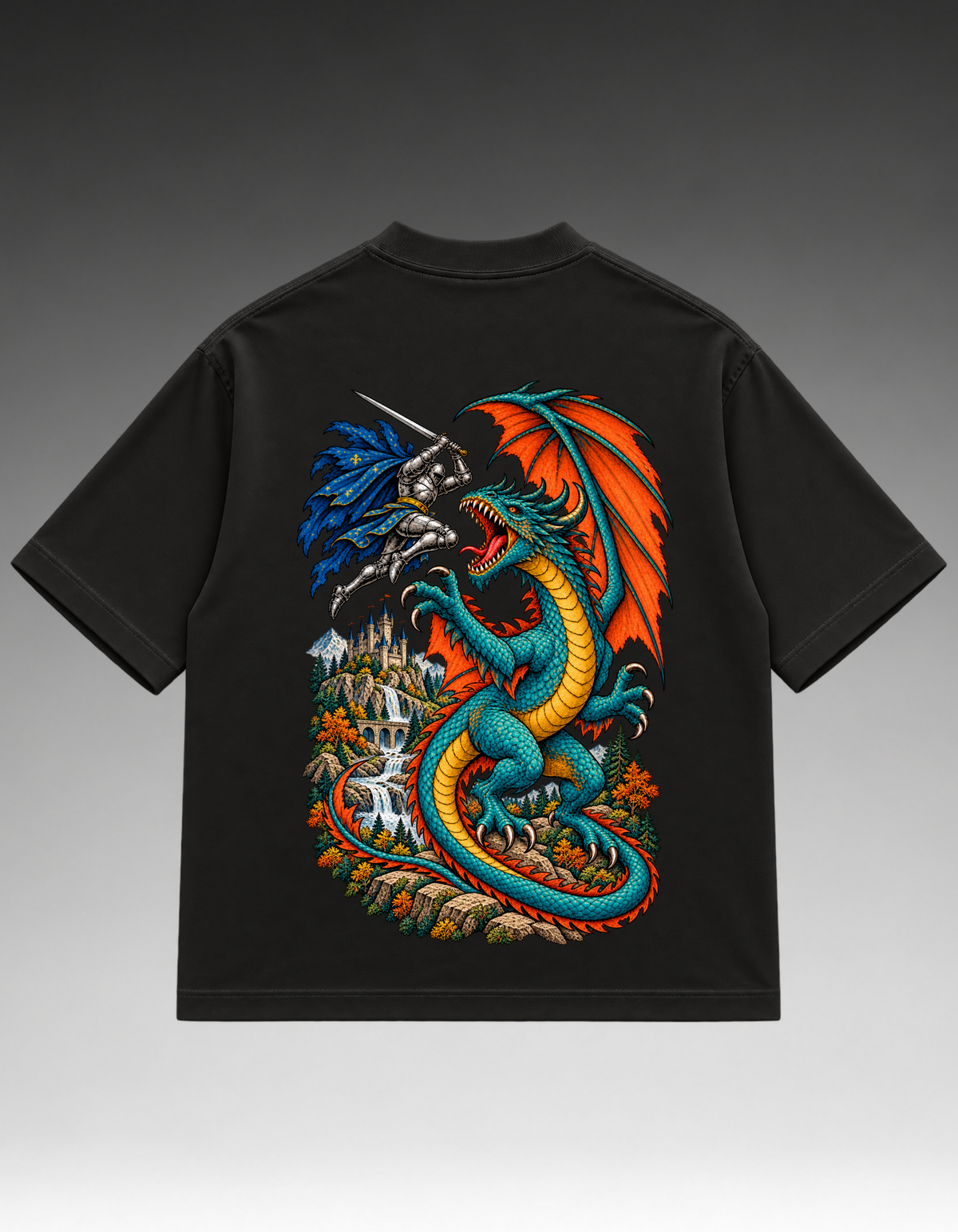 Camista Oversized - Cavaleiro/Dragão