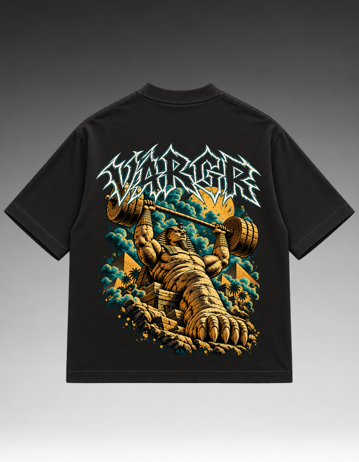 Camiseta Oversized - Estatua do faraó no supino