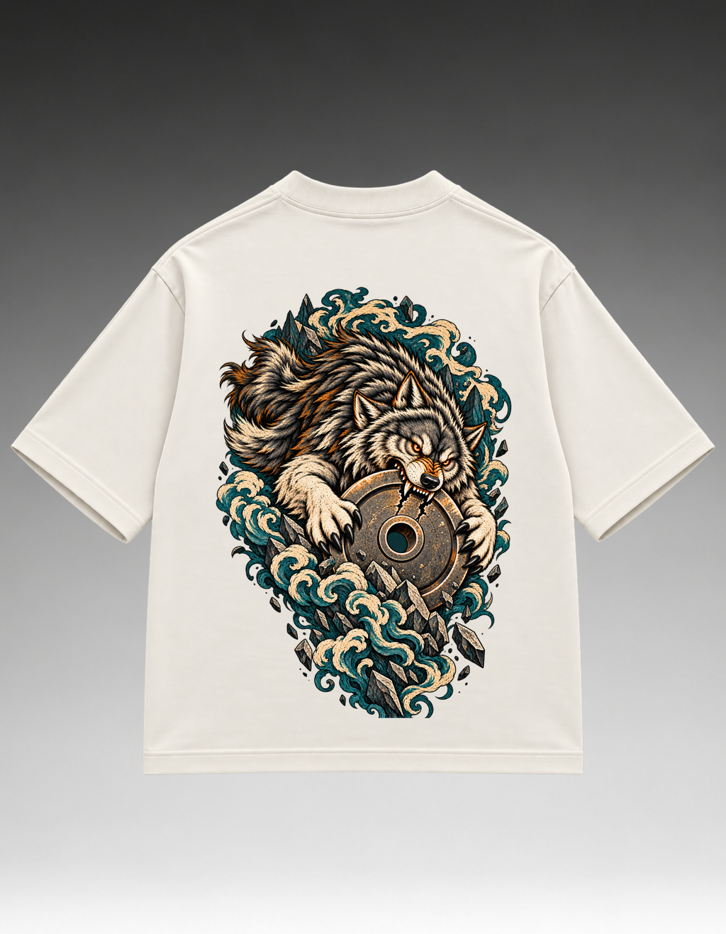 Camiseta Oversized - Lobo com Anilha