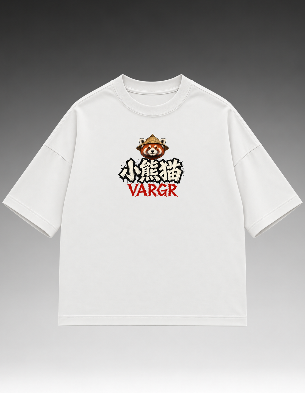 Camiseta Oversized - Panda Vermelho