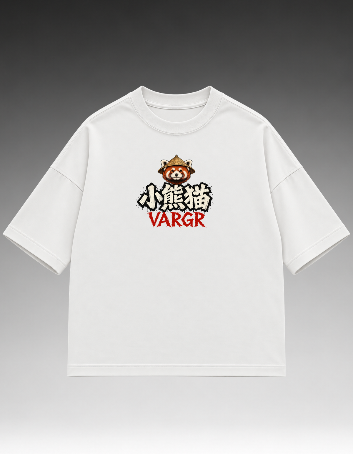 Camiseta Oversized - Panda Vermelho