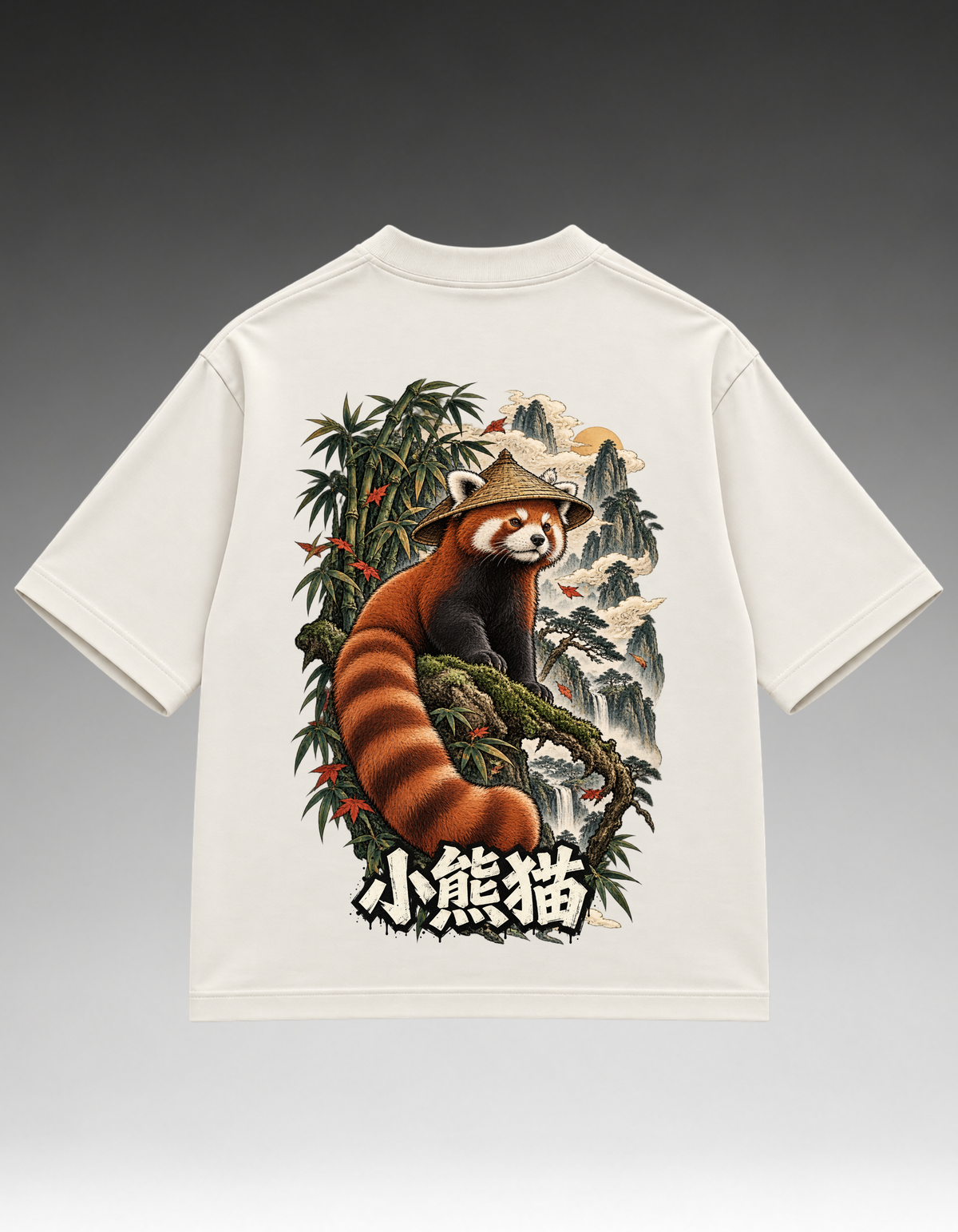 Camiseta Oversized - Panda Vermelho