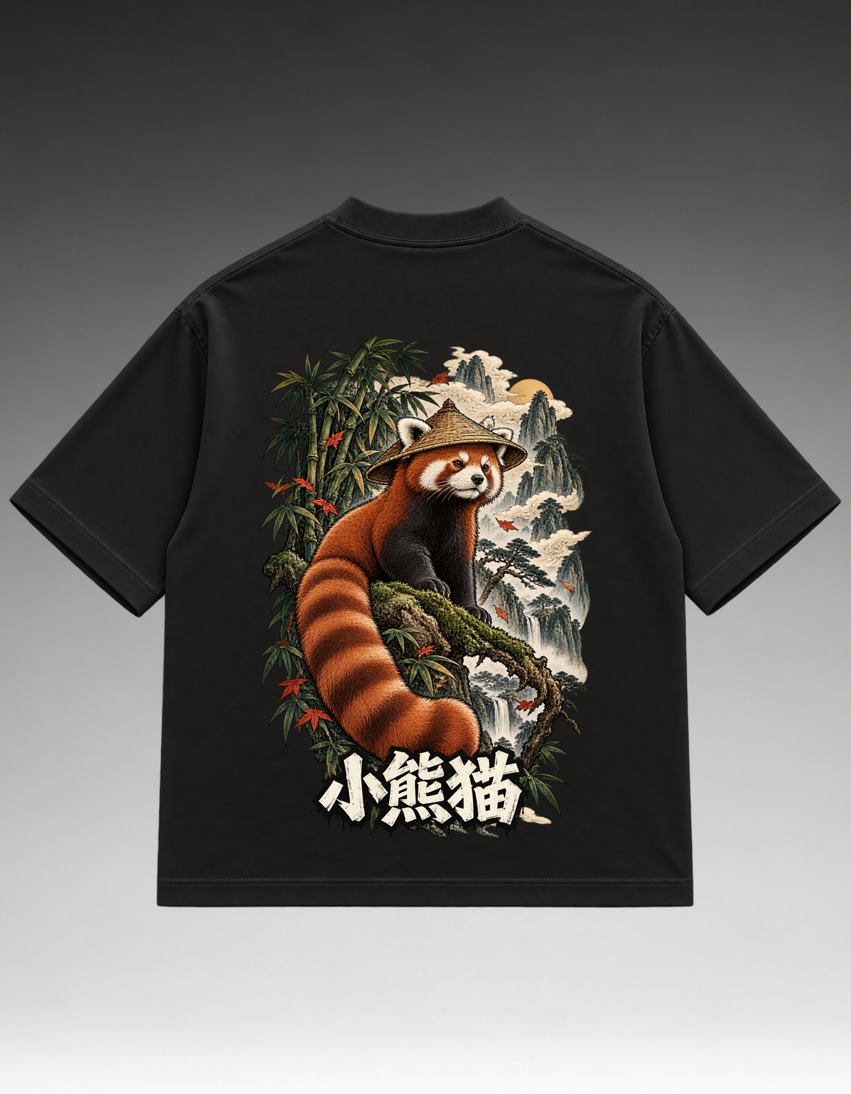 Camiseta Oversized - Panda Vermelho