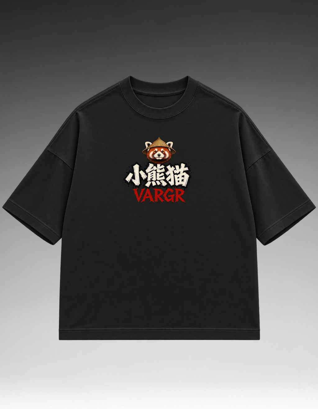 Camiseta Oversized - Panda Vermelho