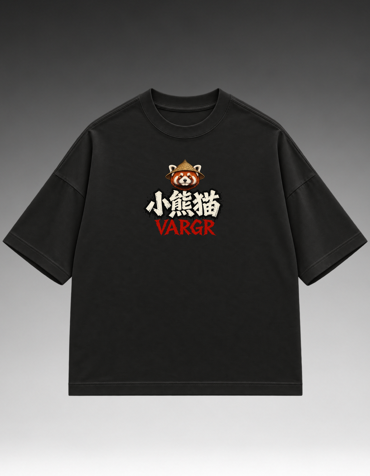 Camiseta Oversized - Panda Vermelho